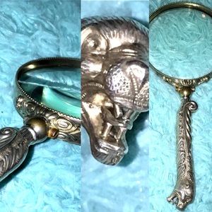 pure german silver antique jaguar magnifying glass